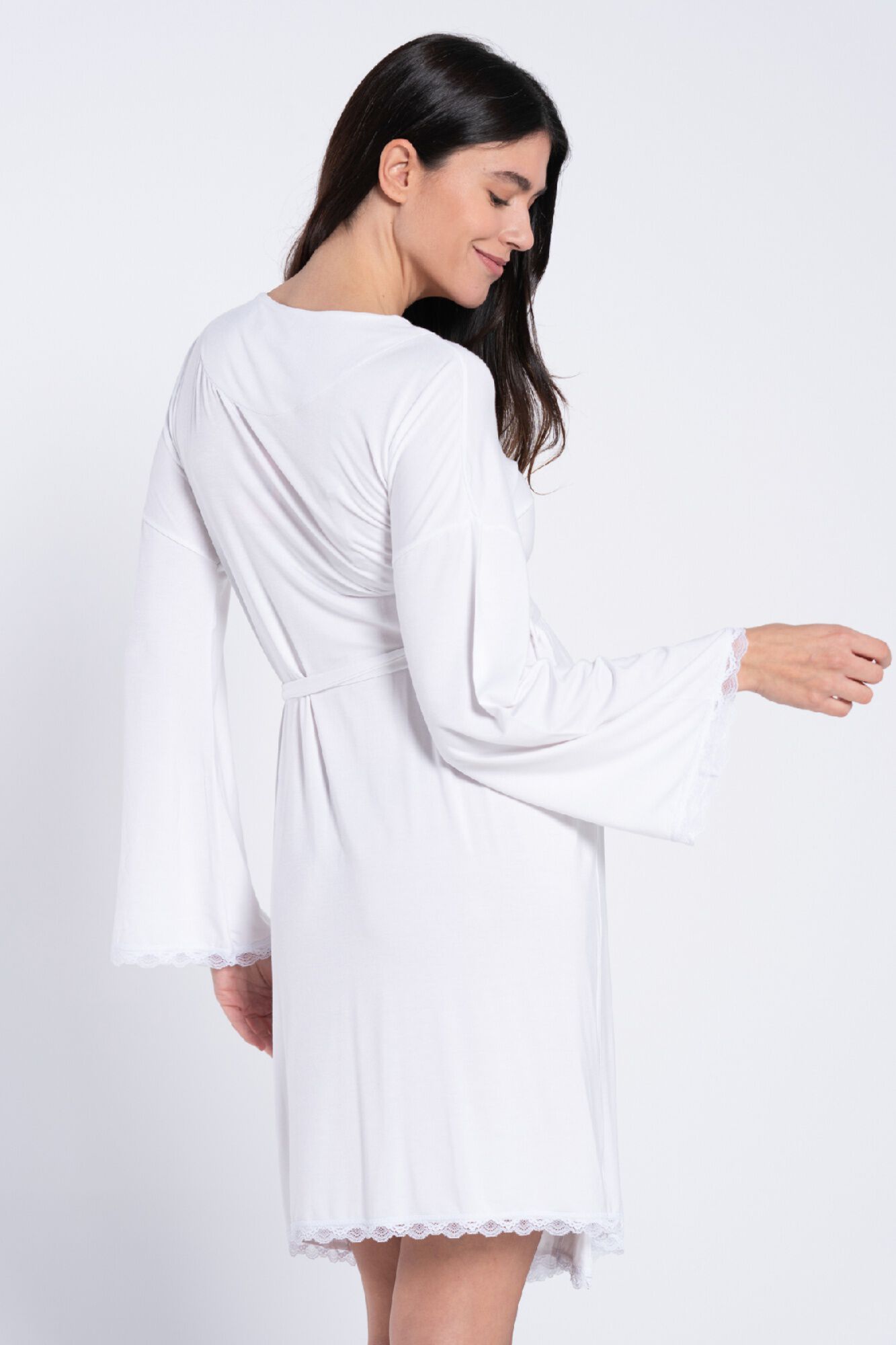 Ohma! Morgenmantel Maternity Spitzendetails