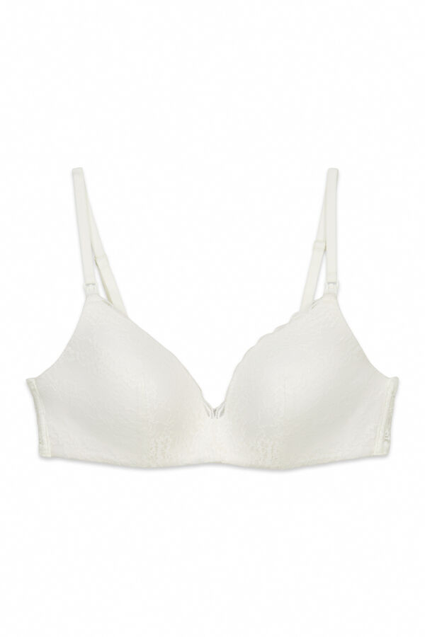 Women'secret White lace "maternity" triangle padded bra LOVELY beige