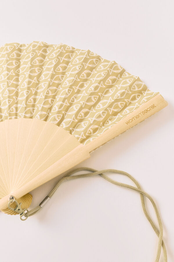 Women'secret Green fish print fan green