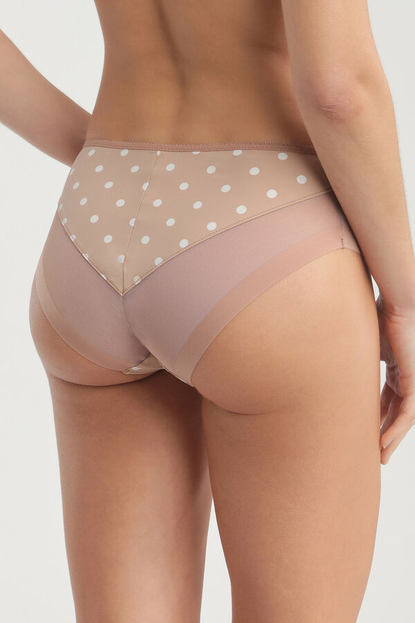 Womensecret Classic panty in soft microfibre with mesh details Grau