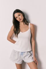 Women'secret White cotton short pyjamas beige