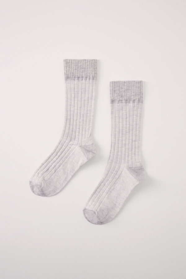 Womensecret essentials gray long socks grey