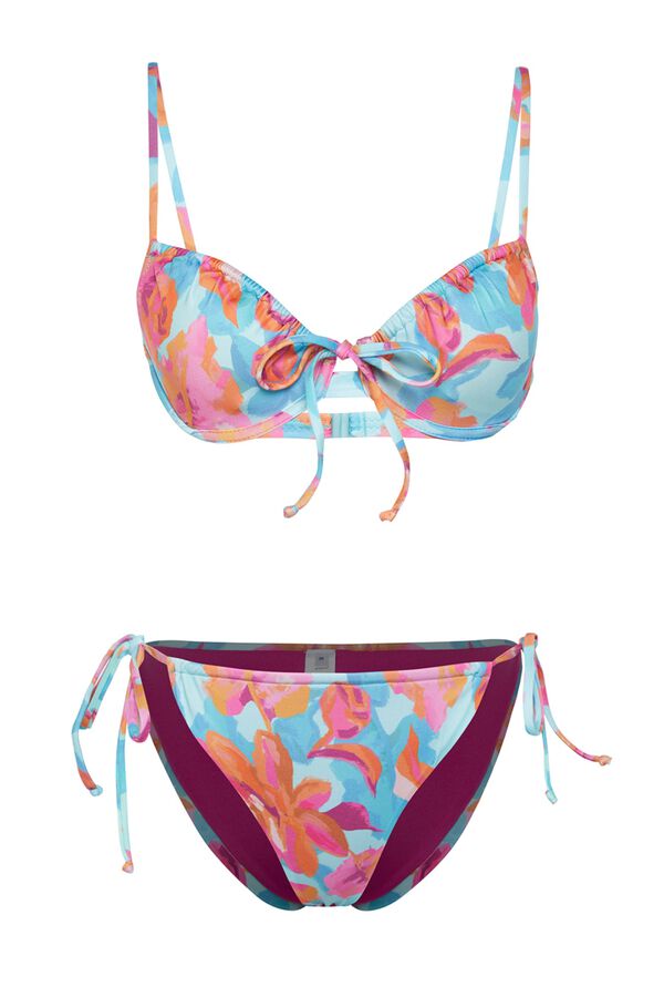 Trendyol Floral ruched bikini set printed