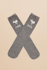 Women'secret Snoopy cotton socks with studs grey