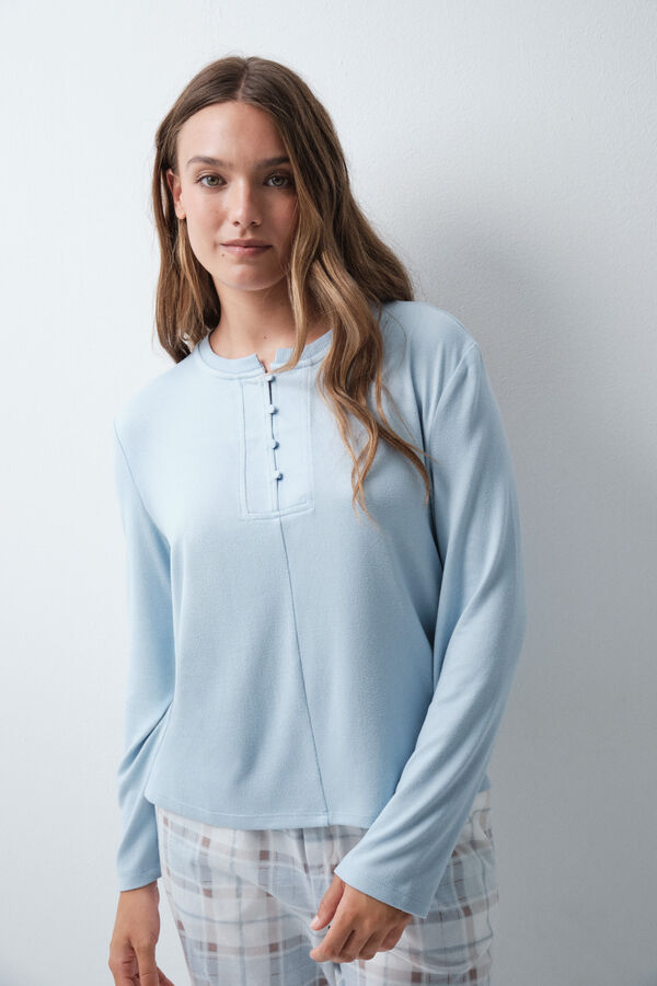 Women'secret Blue long sleeve T-shirt blue