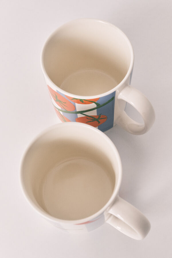 Women'secret Striped, chilli and tomato print 2-pack cups beige