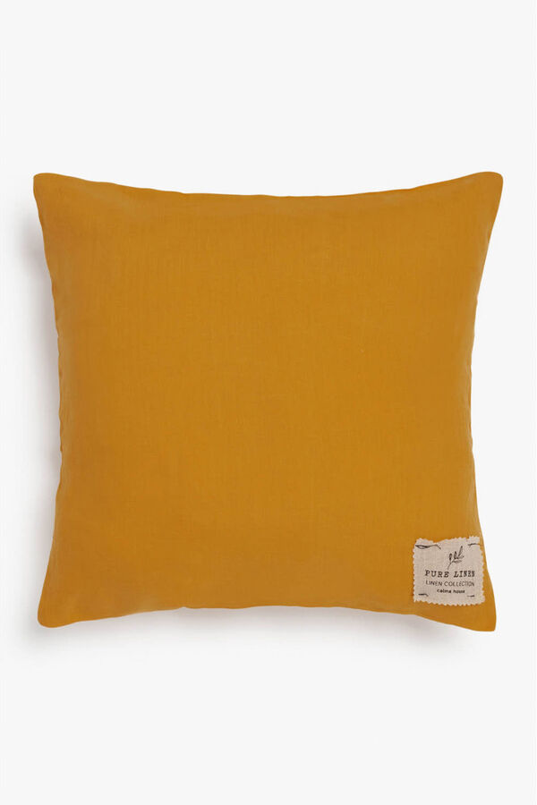 Womensecret Mustard Lino 45 x 45 cushion cover rávasalt mintás