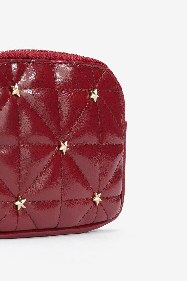 Vilanova Bolso peque&ntilde;o con aplicaciones con cierre de cremallera superior. Dimensiones: 11 x 9 x 1,5 cm. red