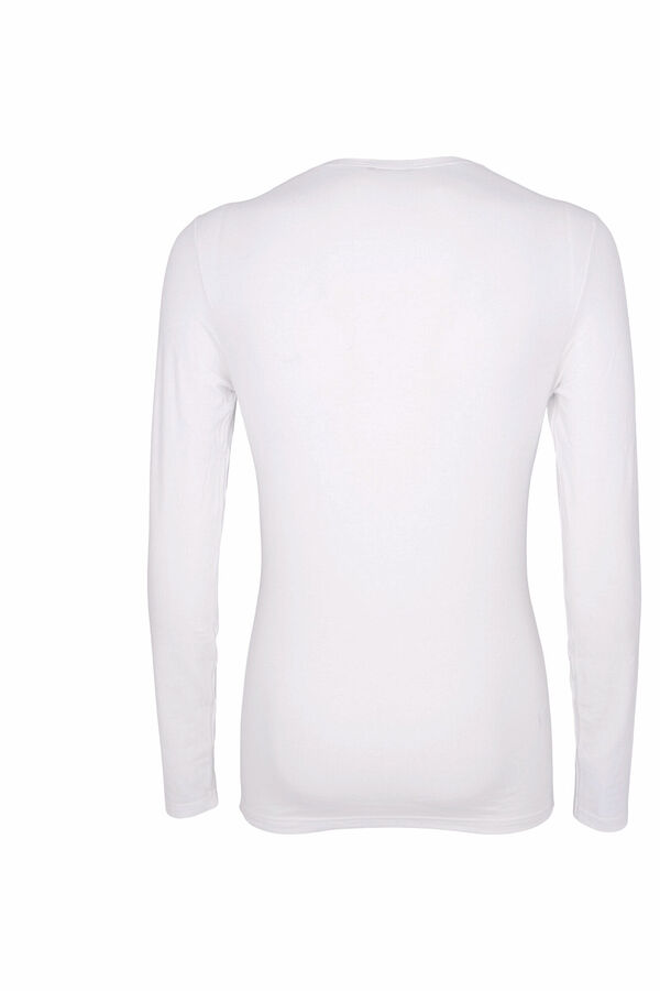 Cotonella Men's thermal round neck long-sleeved T-shirt white