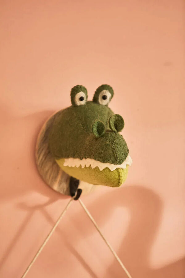 Calma House Colgador de pared Cocodrilo verde