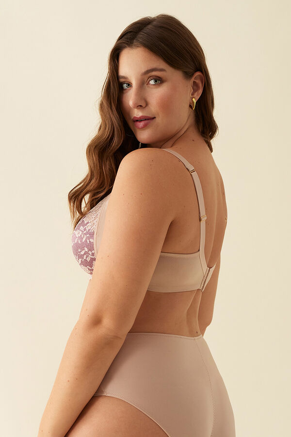 Promise Capacity bra with lace and underwire brown