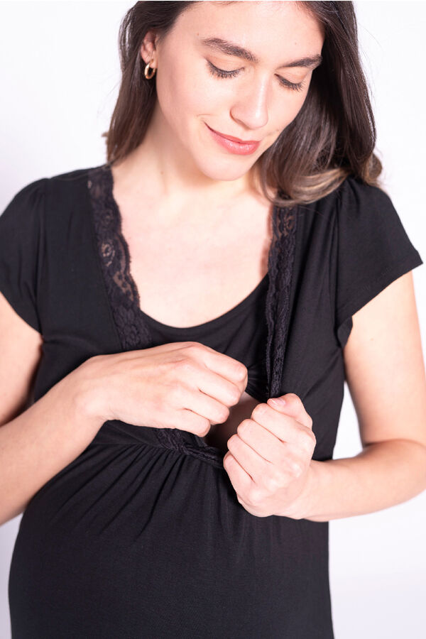 Womensecret Nursing short sleeves nightdress noir