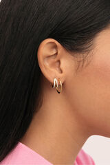 Singularu Einzelner Doppel-Ohrring Scarlett, vergoldet mit Print