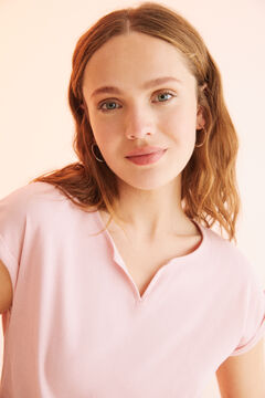 Womensecret Pijama 100% algodão rosa manga curta calças Capri rosa