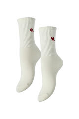 Pieces Socken mit Bestickt Wei&szlig;