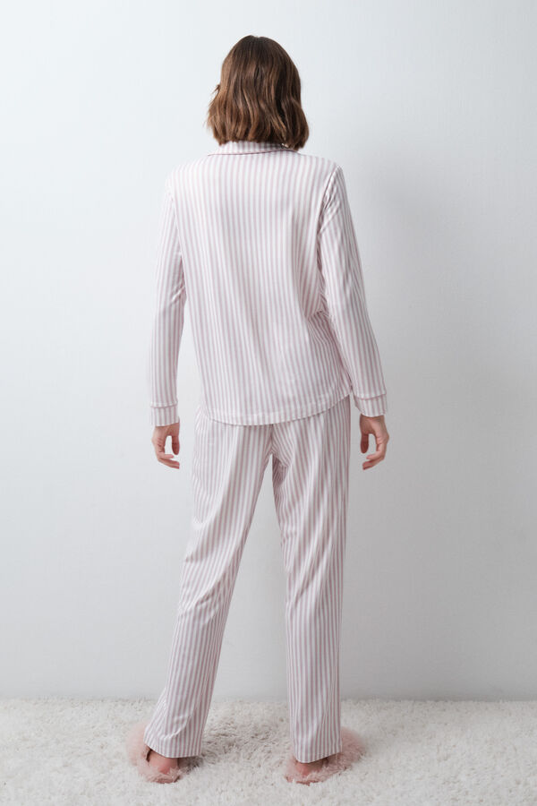 Women'secret Pink striped classic pyjamas pink