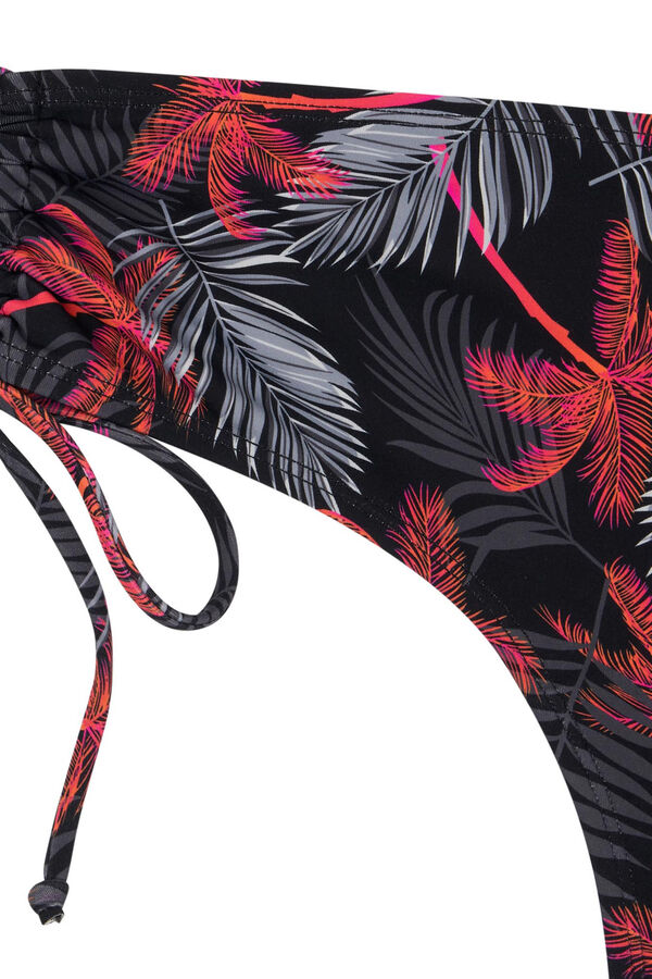 Modibodi Teen's jungle palm black bikini bottoms with ankle ties grey
