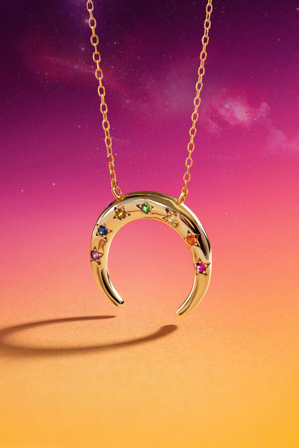 Womensecret Moonset Colours gold-plated silver necklace mit Print