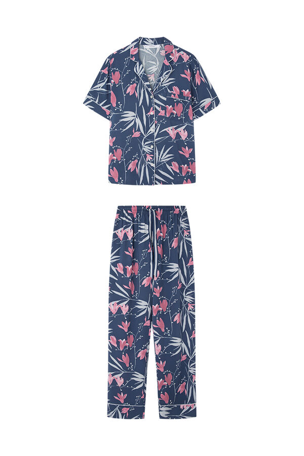 Womensecret Pyjama chemise imprimé fleurs Moniquilla bleu