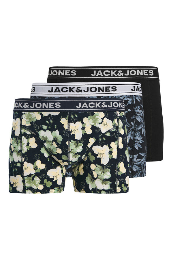 Jack & Jones Lot de 3 boxers imprim&eacute;s noir