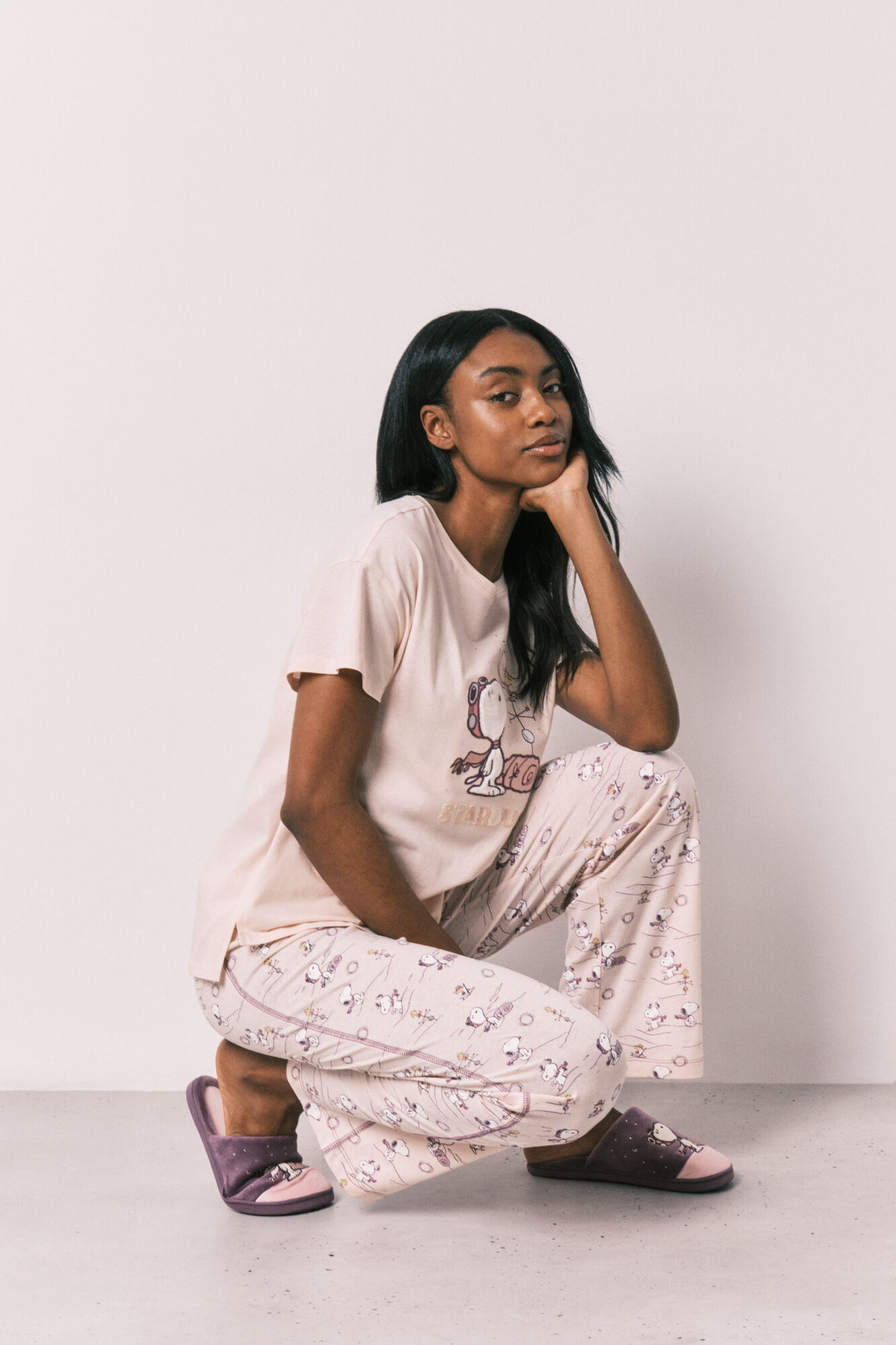 Women'secret Snoopy Baumwoll-Pyjama mit kurzen &Auml;rmeln