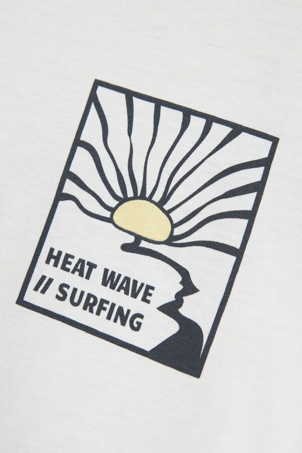 Womensecret Boys' short-sleeved surfer print T-shirt Weiß