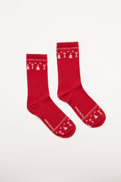 Womensecret Red Christmas tree socks red