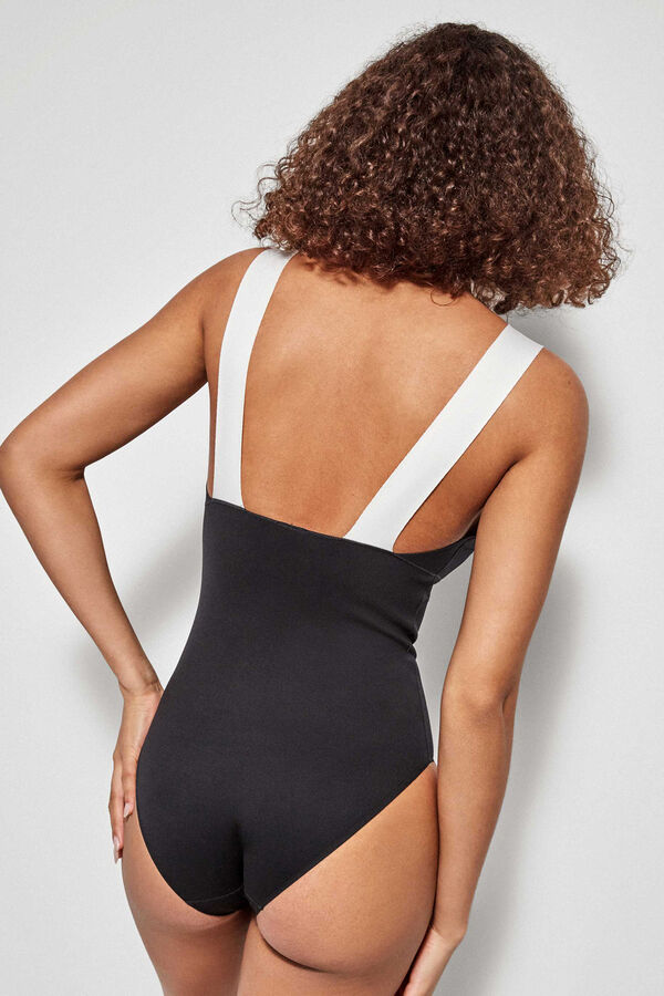 Womensecret Laser cut non-wired swimsuit fekete