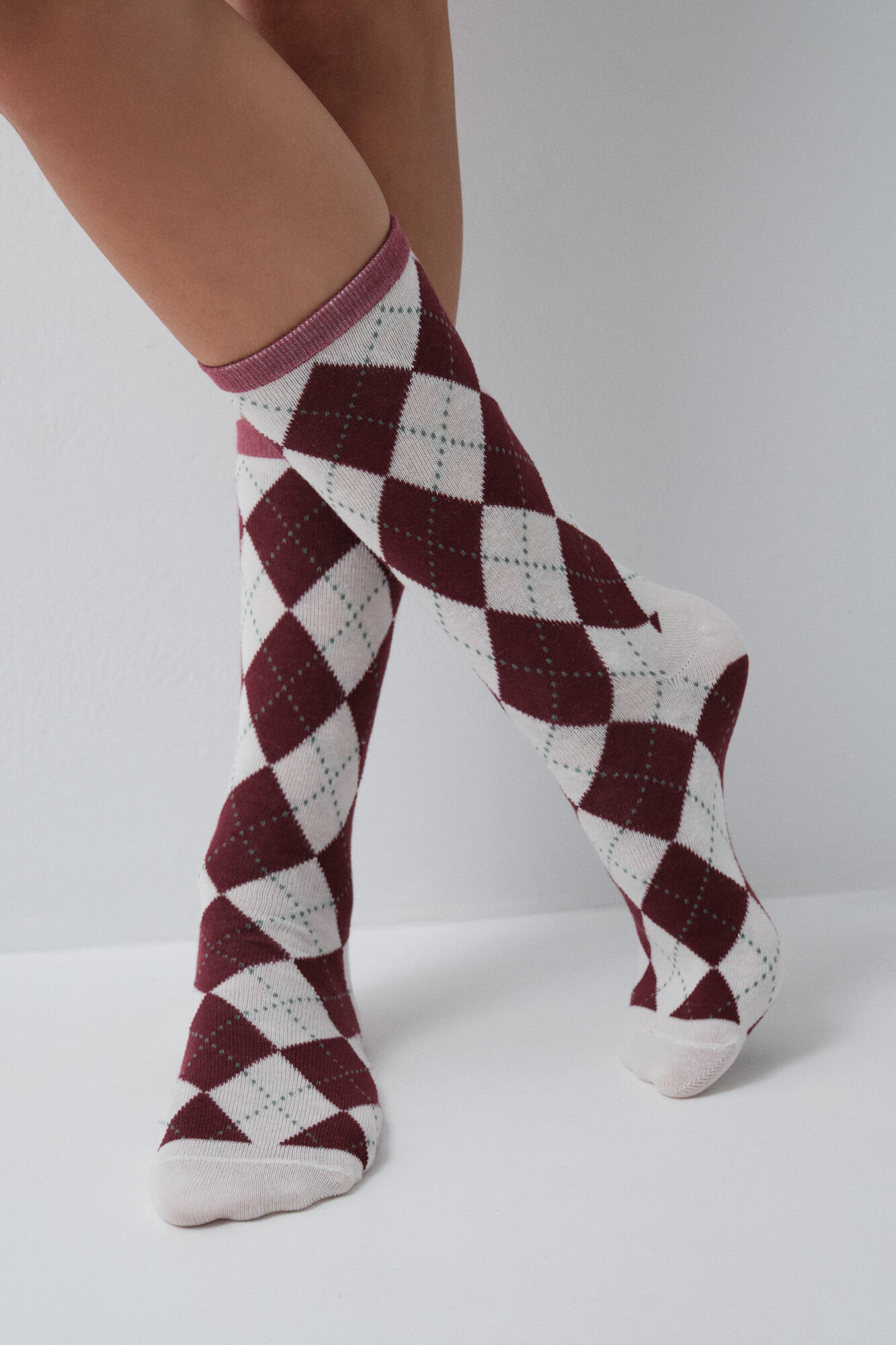 Women'secret Pack of 3 diamond print long socks