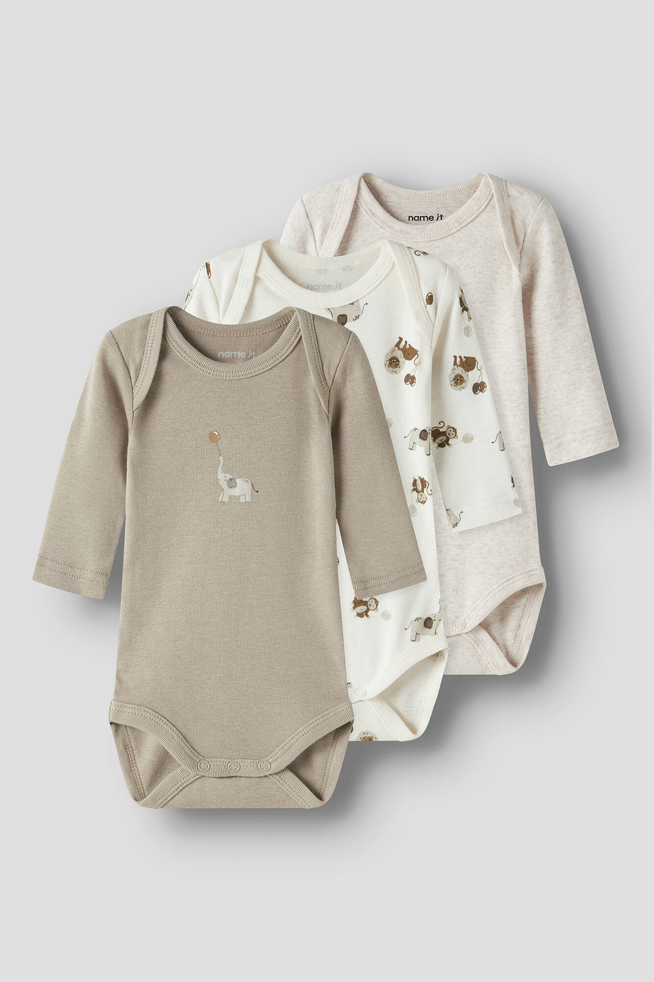 Name it Pack de 3 bodies elefante