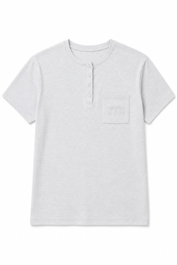 Women'secret T-shirt de algod&atilde;o cinzenta cinzento