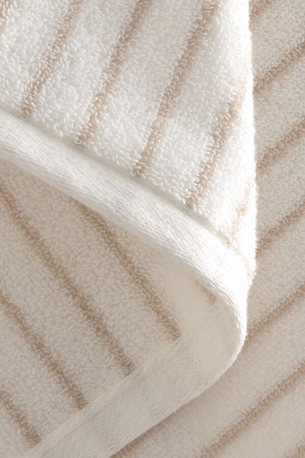 Textura Striped terry towel grey