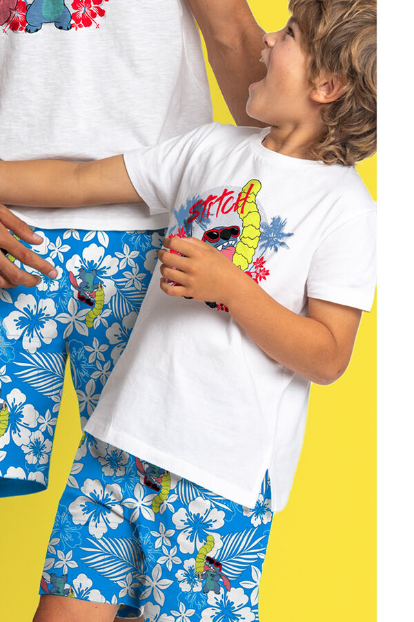 Womensecret DISNEY Lilo & Stitch short-sleeved pyjamas for boys Bijela