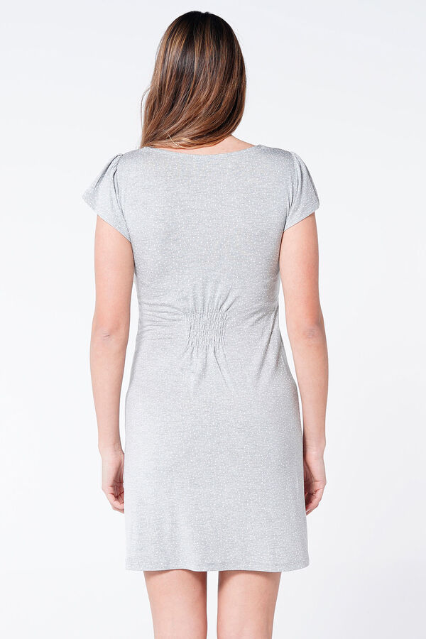 Womensecret Polka-dot short-sleeved maternity nursing nightgown grey