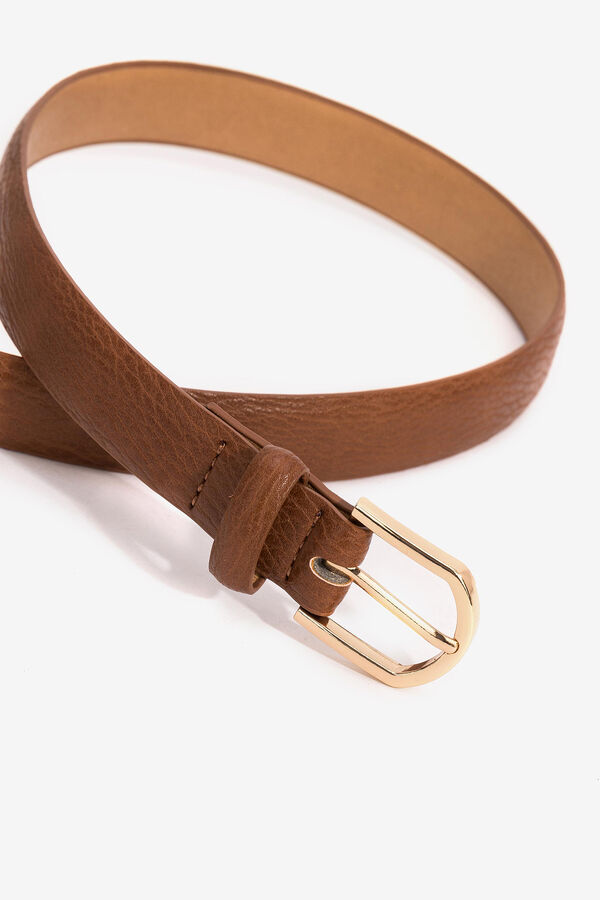 Womensecret Cinturón texturizado con hebilla marrón