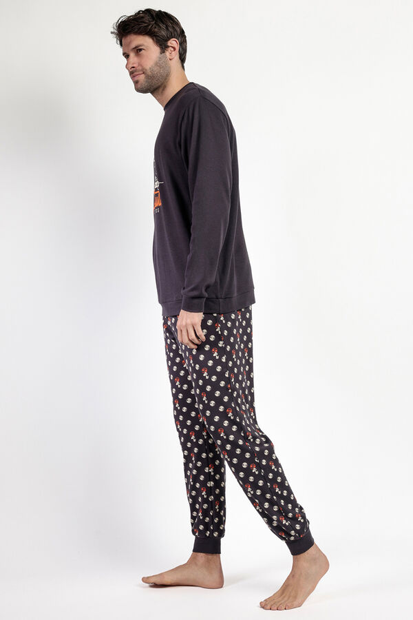 Admas Pijama largo estampado Snoopy para hombre gris