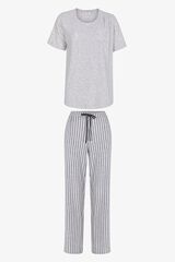 Penti Conjunto de pijama largo rayas maternity gris