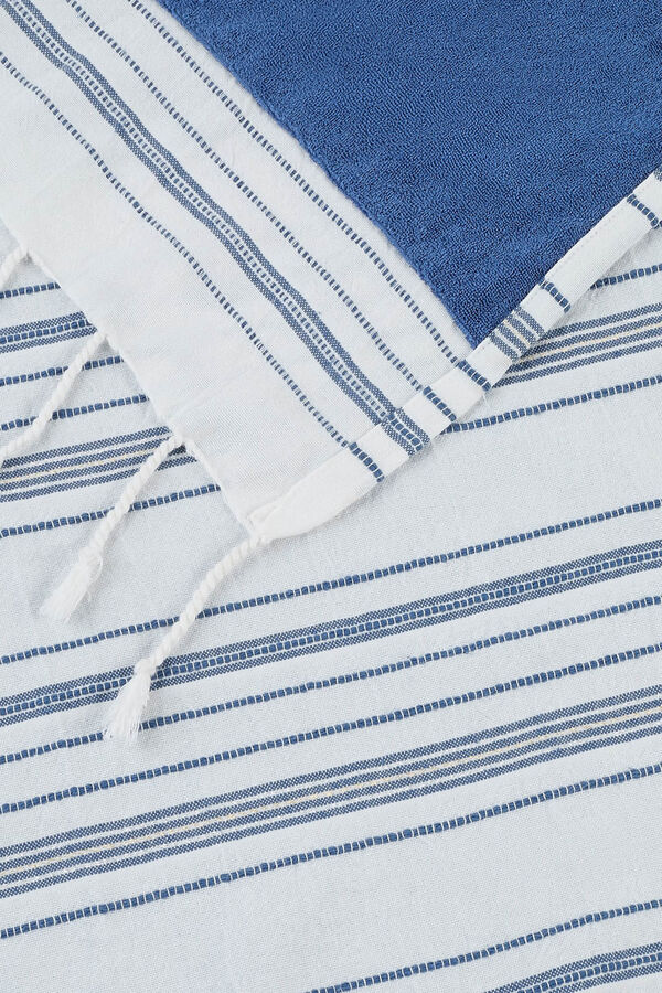 Womensecret Woven stripes terrycloth beach towel Plava