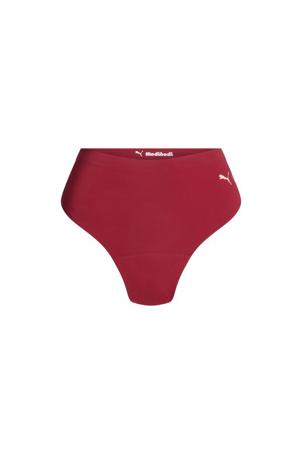 Modibodi Puma Braga Menstrual Brasile&ntilde;a Seamless Flujo Abundante Red burdeos
