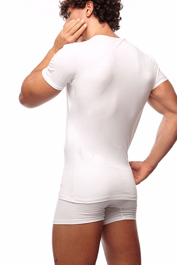 Womensecret Men's thermal round neck short-sleeved T-shirt white