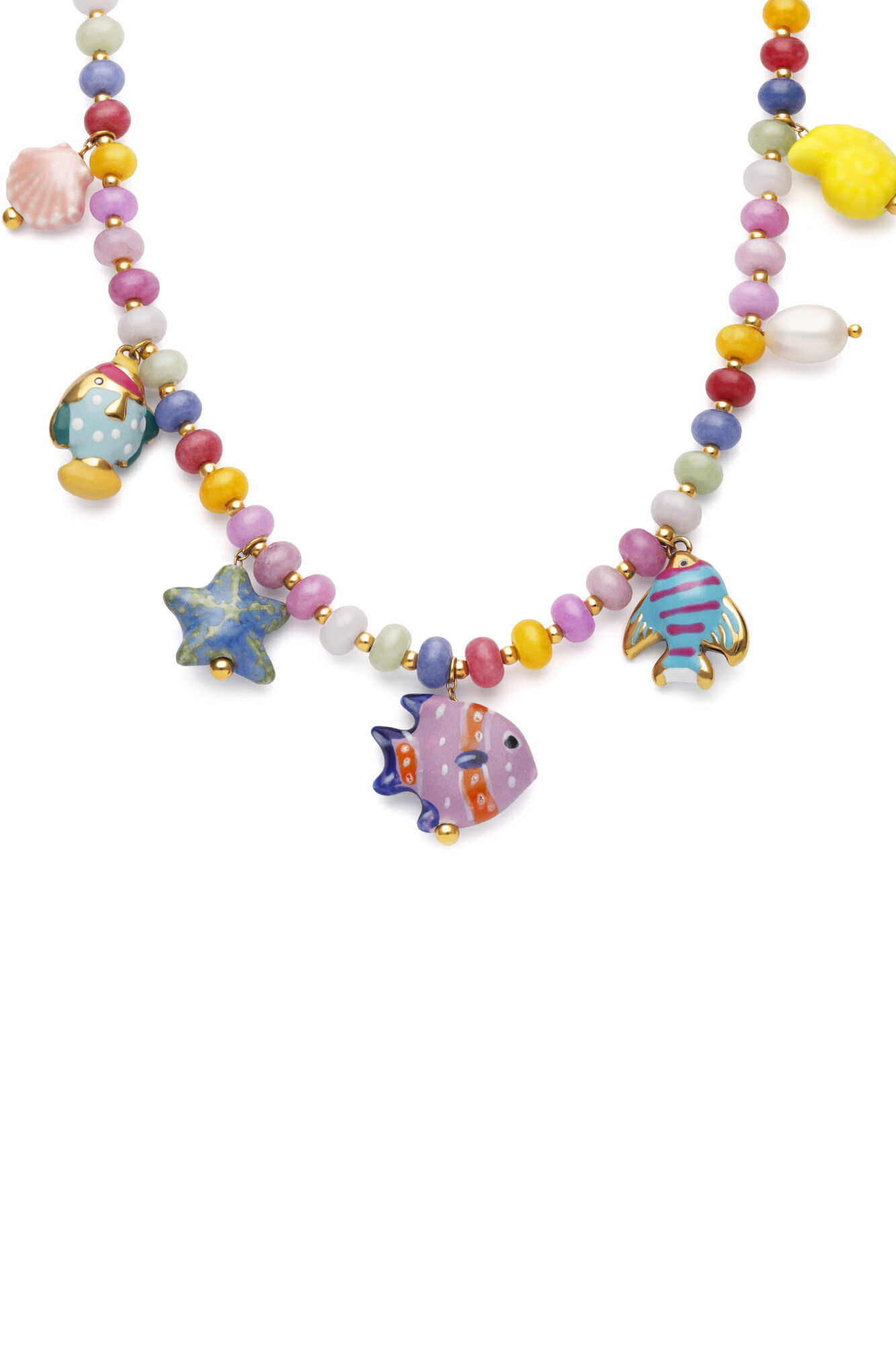 Singularu Collar Oce&aacute;nic Colors Acero Ba&ntilde;o Oro