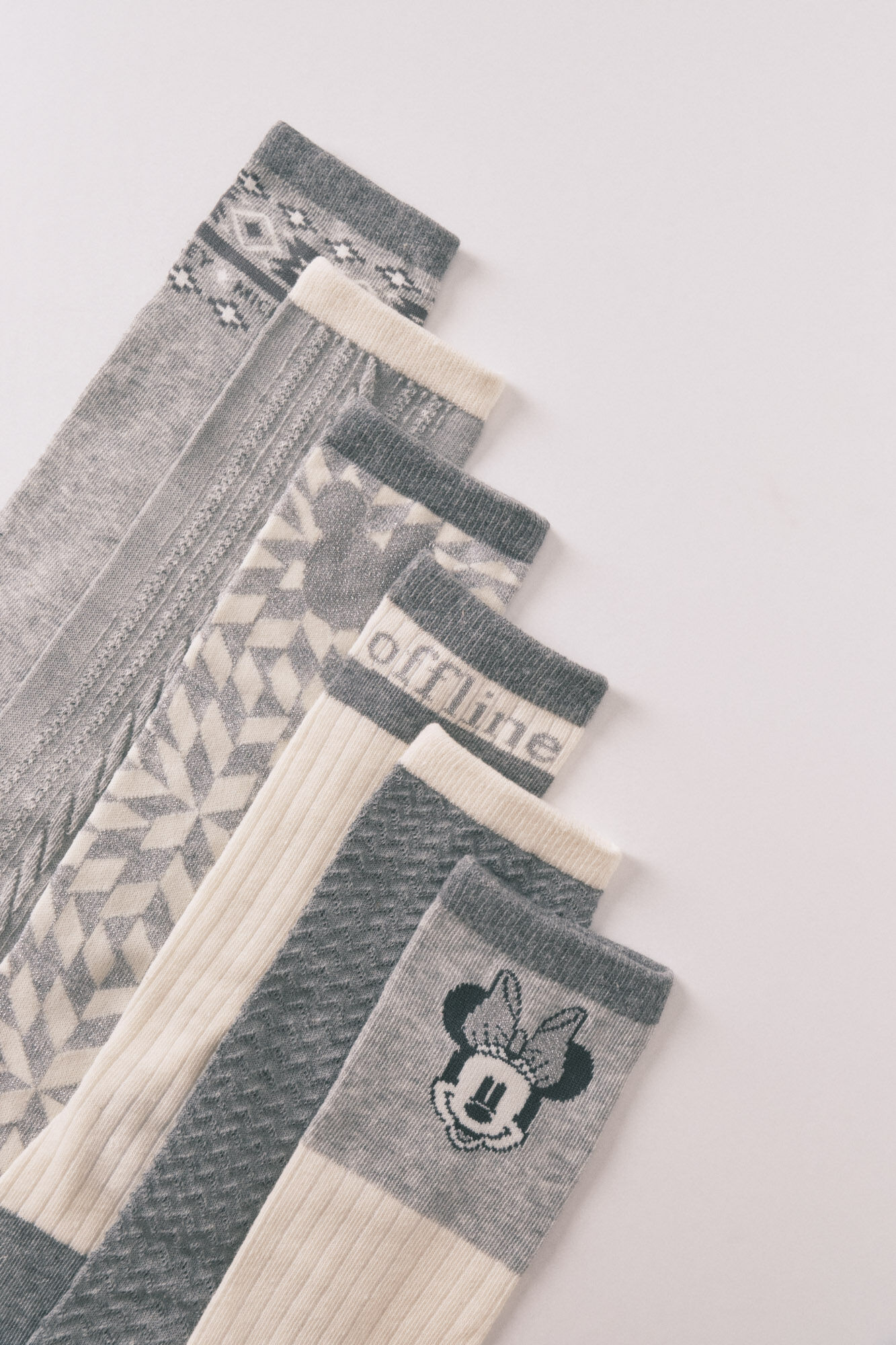 Women'secret Pack of 6 long cotton socks with Minnie and Mickey  