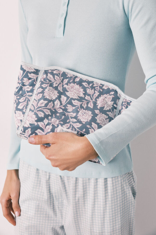 Women'secret Plavi srednji neseser sa cvetnim printom Print