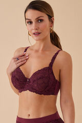 Promise Sujetador sin copa y aro capacidad  burdeos