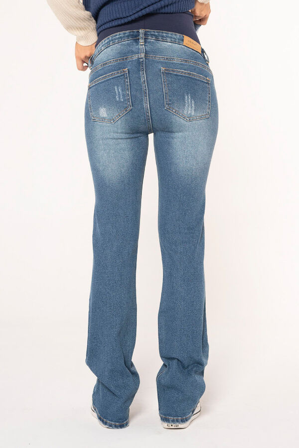 Womensecret Flared maternity jeans with rips blue