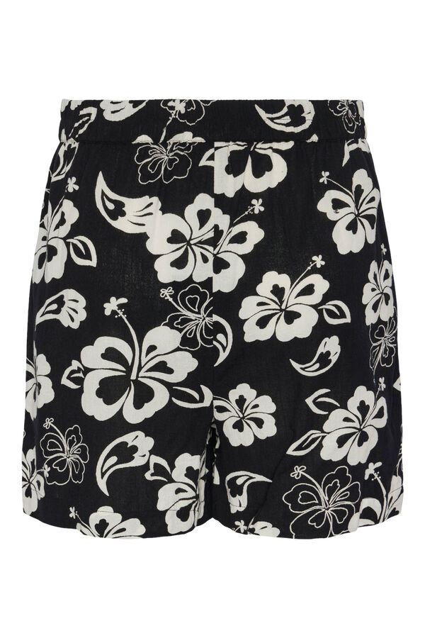 Womensecret Women's floral print shorts with elasticated waist. gris
