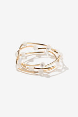 Vilanova Pack de pulseras de abalorios combinados amarillo