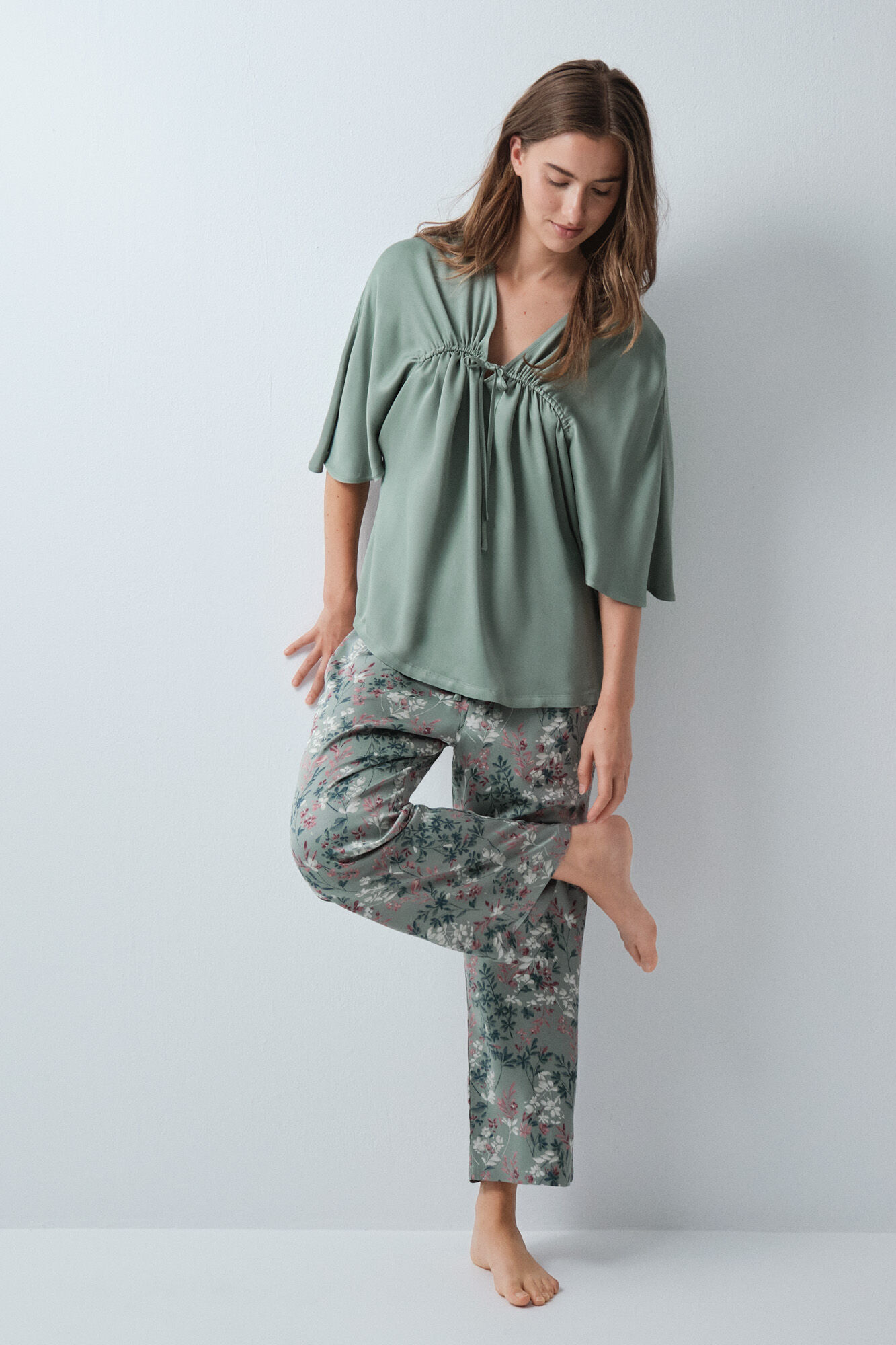 Women'secret Pyjama capri nuisette vert