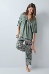 Women'secret Pyjama capri nuisette vert beige