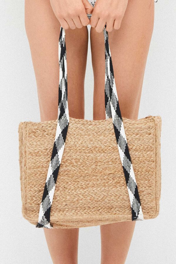 Gisela Mittelgro&szlig;e Basttasche Braun